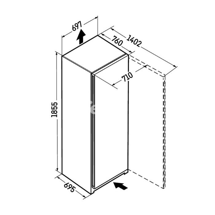Sügavkülmik Liebherr, NoFrost, 185 cm, 363 l, 36 dB, valge