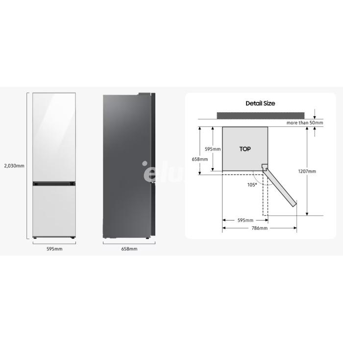 Külmik Samsung, 203 cm, 273/114 l, 35 dB, elektrooniline juhtimine, WiFi, NoFrost, must