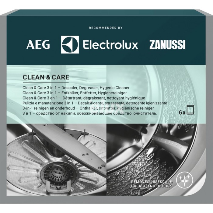 Pesu- ja nõudepesumasina hooldusvahend Clean&Care 3in1, Electrolux/AEG, 6 tk