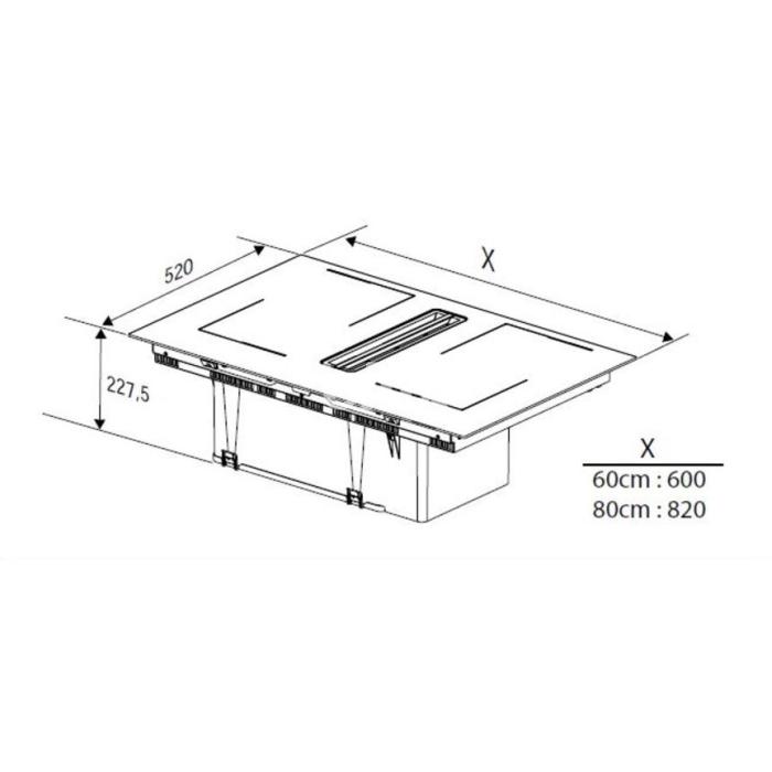 Õhupuhastiga pliidiplaat Beko, 4 x induktsioon, 60 cm, 620 m3/h, must