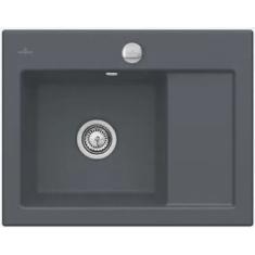 Valamu Villeroy&Boch, Subway 45 Compact, 65 cm, kauss vasakul, nupuga, keraamiline, Graphite