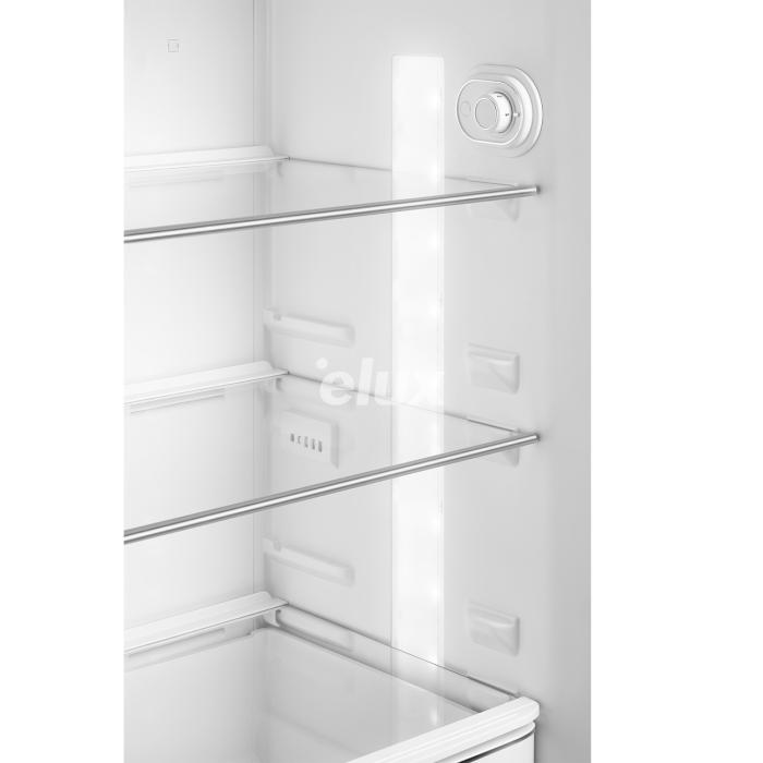 Külmik Smeg, 50-ndate stiil, 172 cm, 222/72 l, 34 dB, vasak, mehaaniline juhtimine, hõbedane