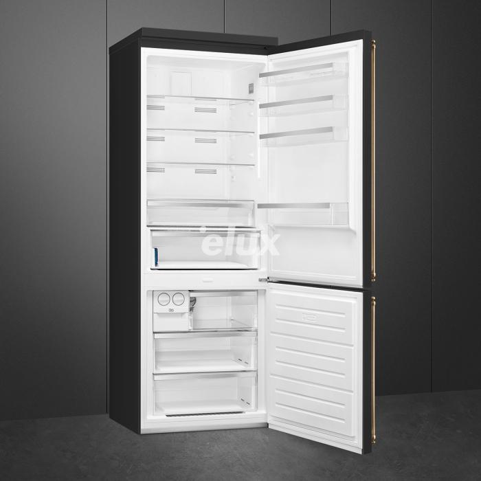 Külmik Smeg Colonial, 195 cm, 344/137 l, 36 dB, elektrooniline juhtimine, NoForst, parem, antratsiit/messing