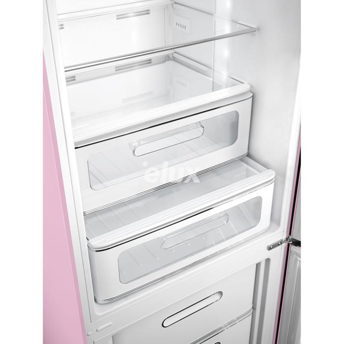 Külmik Smeg, 50-ndate stiil, 196 cm, 234/97 l, 35 dB, elektrooniline juhtimine, NoFrost, pastellroosa