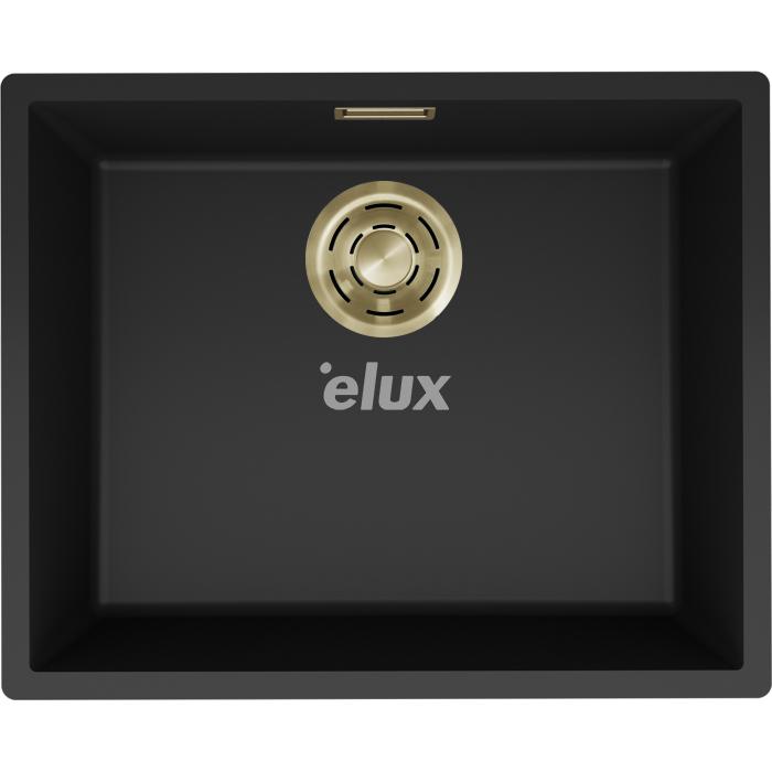 Valamu Elleci Integra 105 kuldne sõel, alt monteeritav, käsitsi, Keratek, K86 must