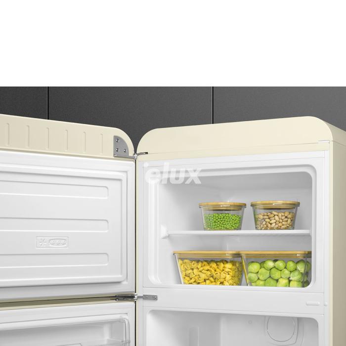 Külmik Smeg, 50-ndate stiil, 172 cm, 222/72 l, 34 dB, mehaaniline juhtimine, kreem