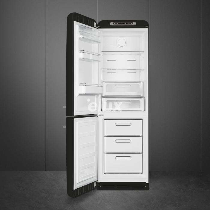 Külmik Smeg, 50-ndate stiil, 196 cm, 234/97 l, 35 dB, elektrooniline juhtimine, NoFrost, must