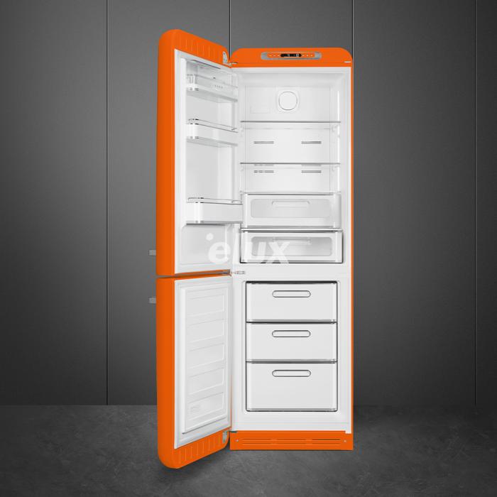 Külmik Smeg, 50-ndate stiil, 196 cm, 234/97 l, 35 dB, elektrooniline juhtimine, NoFrost, oranž