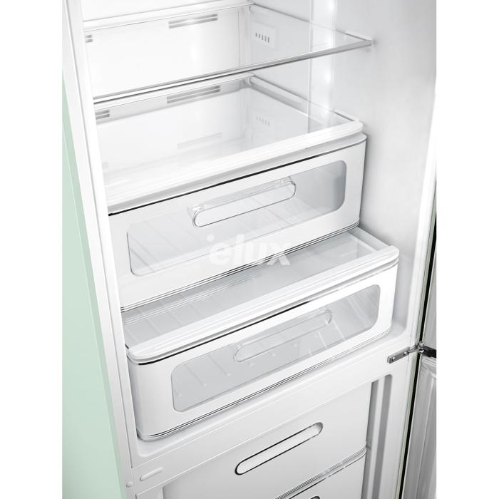 Külmik Smeg, 50-ndate stiil, NoFrost, 196 cm, 234/97 l, 35 dB, elektrooniline juhtimine, pastellroheline