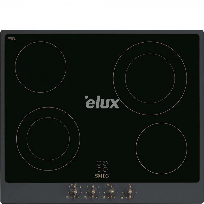 Pliidiplaat Smeg Colonial, 4 x Hilight, 60 cm, must, raam antratsiit