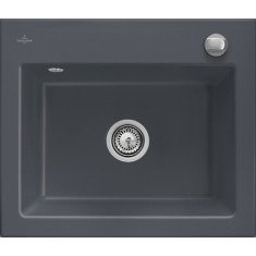 Valamu Villeroy&Boch, Subway 60S, 60 cm, pealt paigaldatav, nupuga, keraamiline, Graphite