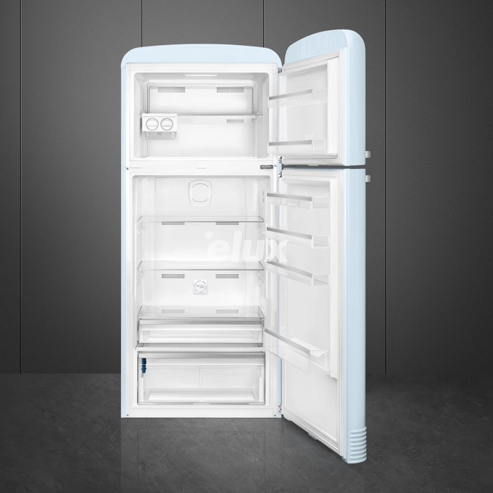 Külmik Smeg, 50-ndate stiil, "Jenkki", 192 cm, 400/124 l, 41 dB, elektrooniline juhtimine, parem, pastellsinine