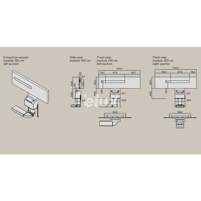 Seina integreeritav õhupuhastaja Falmec AIRWALL, 600 m3/h, A++