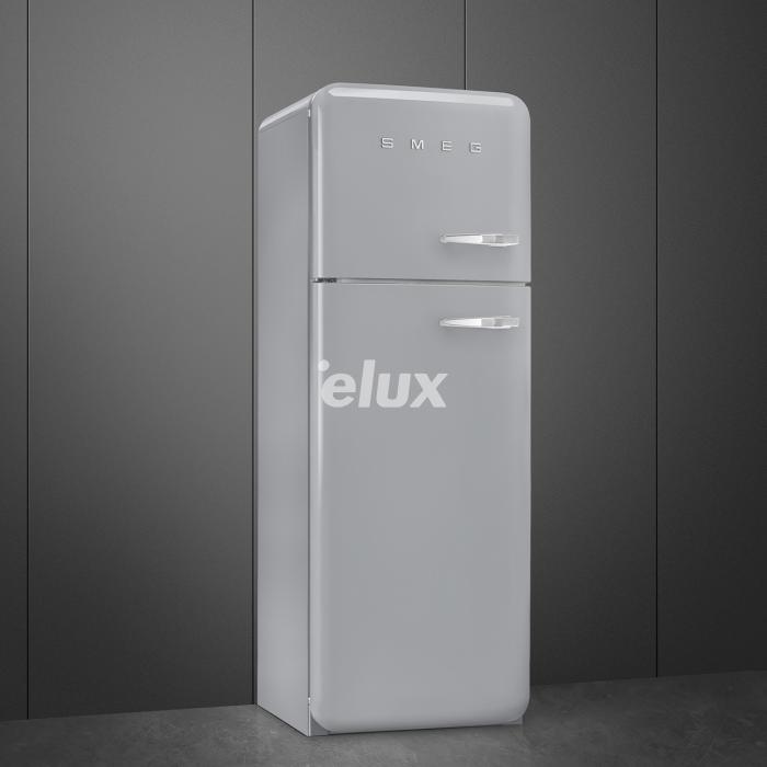 Külmik Smeg, 50-ndate stiil, 172 cm, 222/72 l, 34 dB, vasak, mehaaniline juhtimine, hõbedane