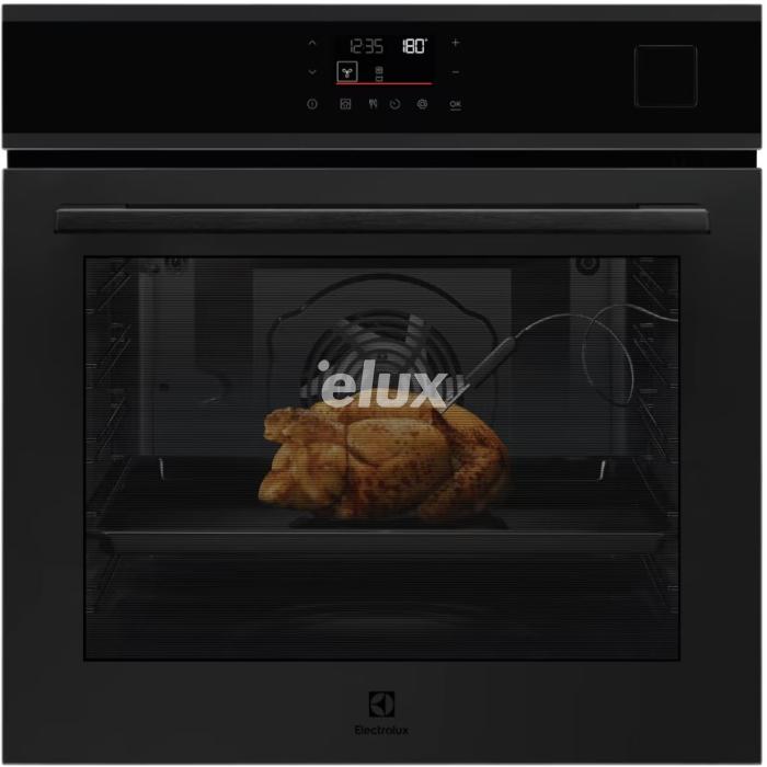 Духовой шкаф Electrolux, 72 л, пиролиз, функция отпаривания, матовый черный цвет.
