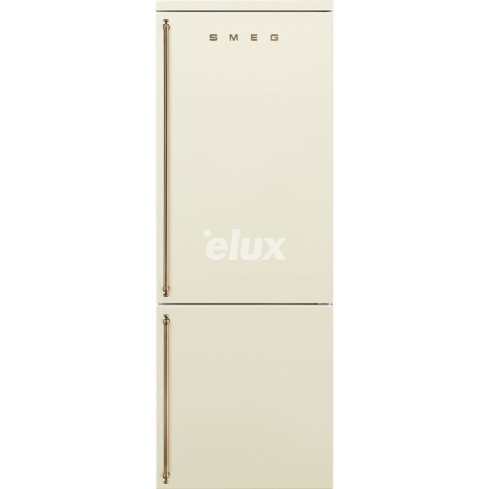 Külmik Smeg Colonial, 195 cm, 344/137 l, 41 dB, elektrooniline juhtimine, parem, kreem/messing