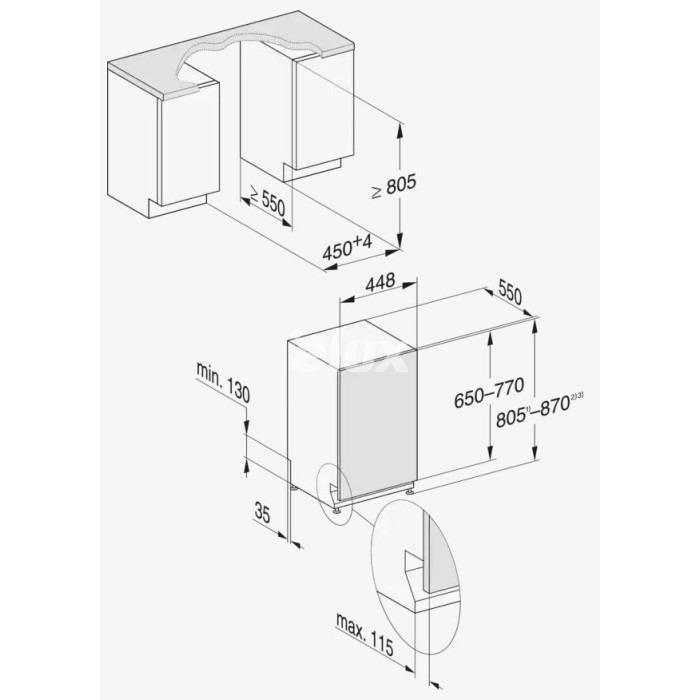 Nõudepesumasin Miele, integreeritav, 45 cm, 44 dB, 3 korvi