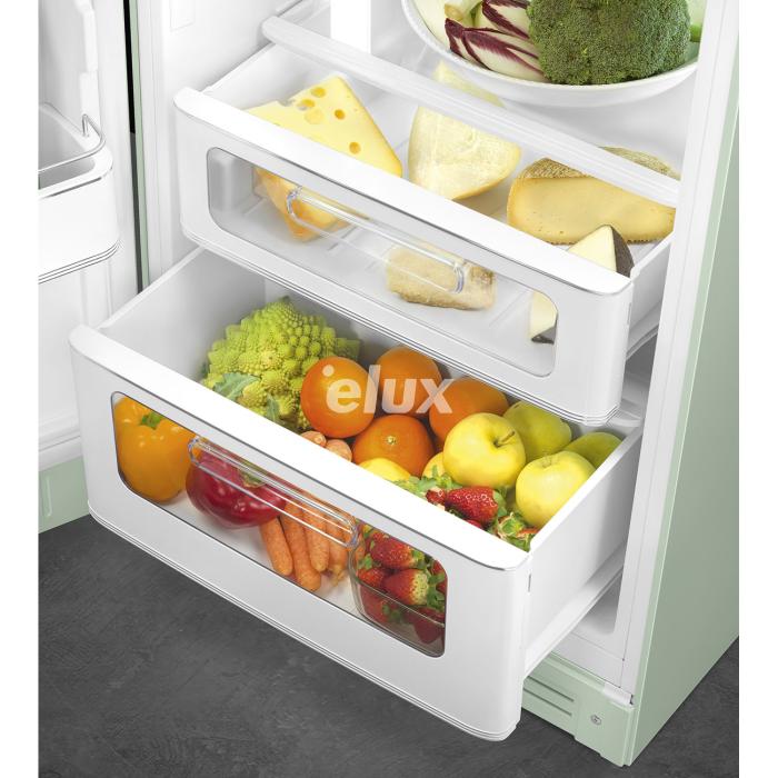 Külmik Smeg, 50-ndate stiil, 172 cm, 222/72 l, 34 dB, mehaaniline, vasak, pastellroheline