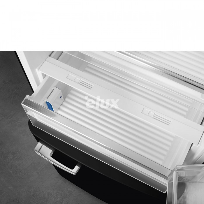 Külmik Smeg, 50-ndate stiil, 205 cm, 344/137 l, 41 dB, puutetundlik juhtimine, NoFrost, must