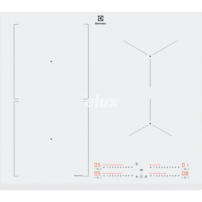 Salongi näidis! Pliidiplaat Electrolux, 4 x induktsioon, 60 cm, valge, faasitud esiserv