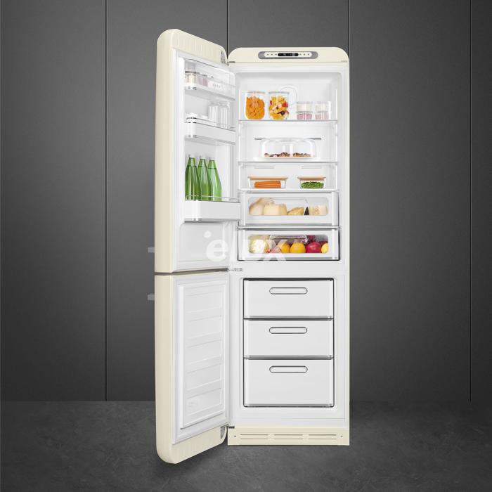 Külmik Smeg, 50-ndate stiil, NoFrost, 196 cm,  234/97 l, 35 dB, elektrooniline juhtimine, kreem