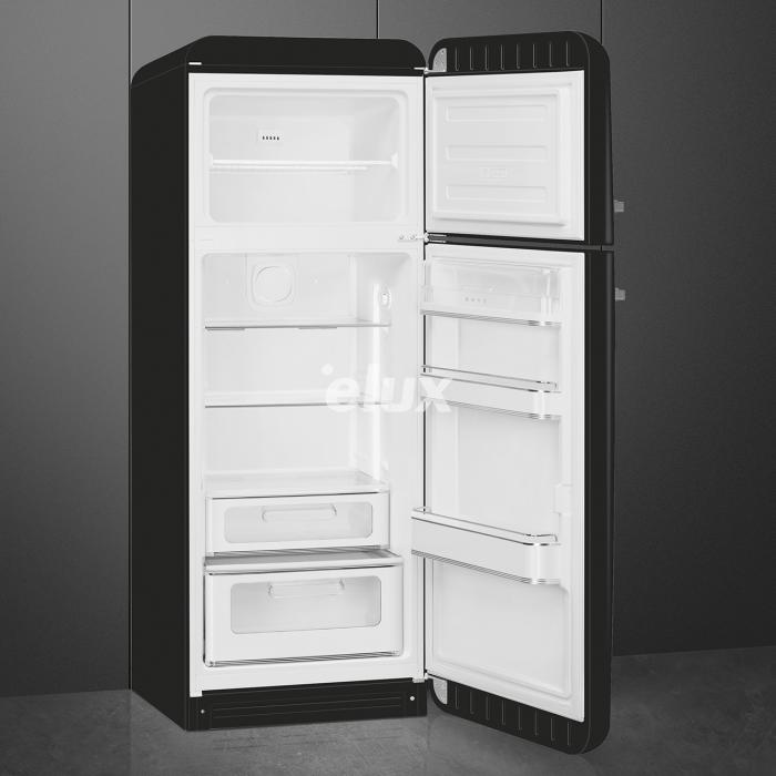 Külmik Smeg, 50-ndate stiil, 172 cm, 222/72 l, 34 dB, mehaaniline, parem, must