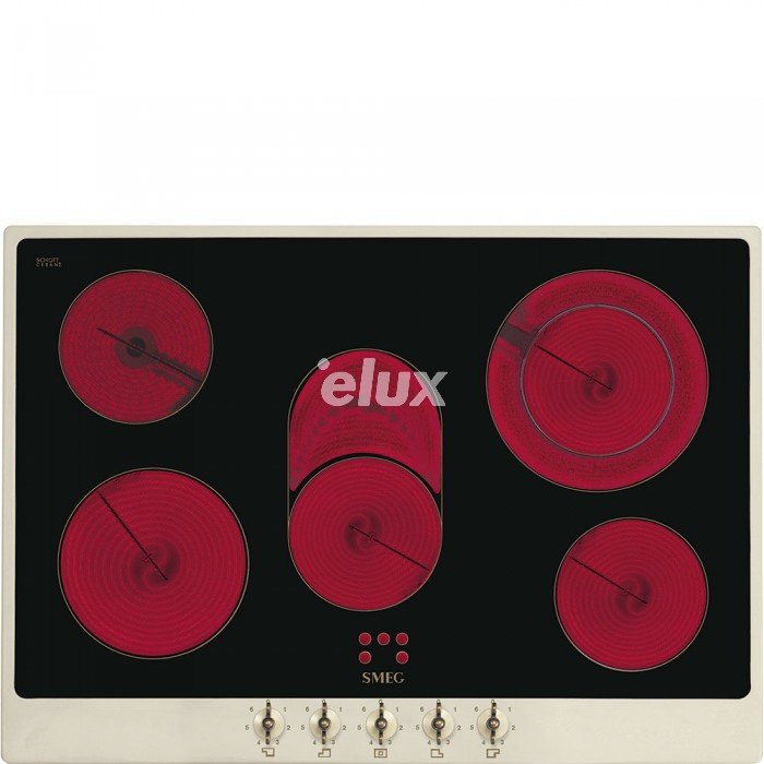 Pliidiplaat Smeg Colonial, 5 x Hilight, 72 cm, must/kreem raam