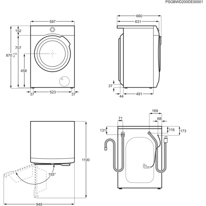 Salongi näidis! Pesumasin-kuivati Electrolux, 10/6 kg, 1600 p/min, soojuspump, invertermootor