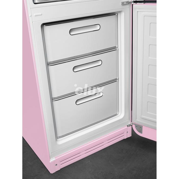 Külmik Smeg, 50-ndate stiil, 196 cm, 234/97 l, 35 dB, elektrooniline juhtimine, NoFrost, pastellroosa