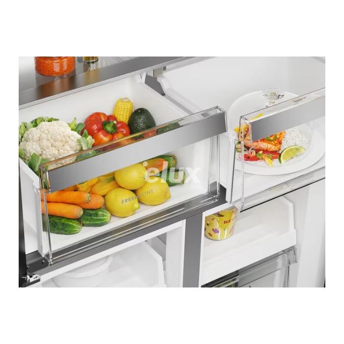 Külmik Electrolux, Side-by-side, 180 cm, 269/153 l, 38 dB, puutetundlik, NoFrost, must