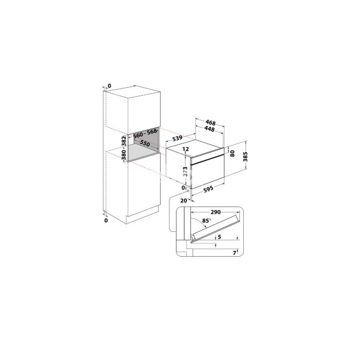 Микроволновая печь Whirlpool, встраиваемая, 31 л, 800/1000 Вт, бежевая