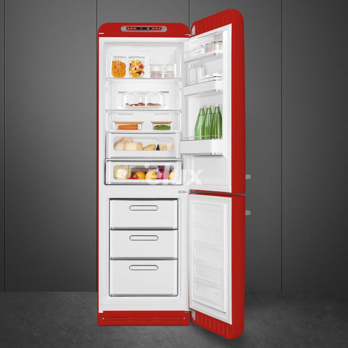 Külmik Smeg, 50-ndate stiil, 196 cm, 234/97 l, 35 dB, elektrooniline juhtimine, NoFrost, punane