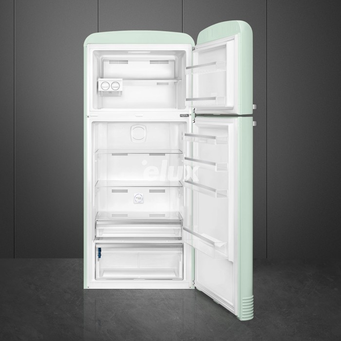 Külmik Smeg, 50-ndate stiil, "Jenkki", 192 cm, 400/124 l, 41dB, elektrooniline juhtimine parem, pastellroheline