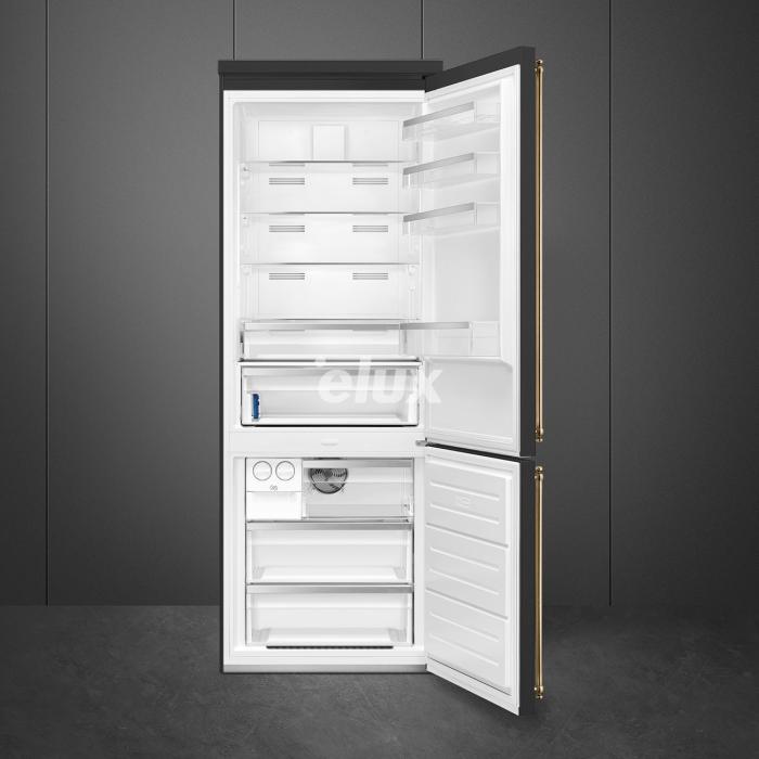 Külmik Smeg Colonial, 195 cm, 344/137 l, 36 dB, elektrooniline juhtimine, NoForst, parem, antratsiit/messing