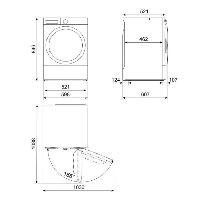 Kuivati Smeg, 8 kg, soojuspump, valge
