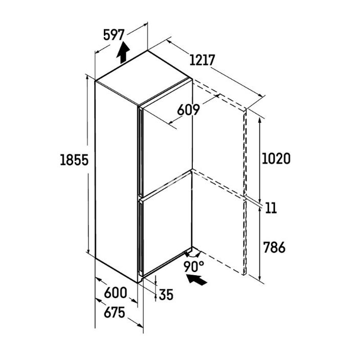 Külmik Liebherr Plus, 185,5 cm, 227/103 l, 35 dB, puutetundlik, NoFrost, rv teras