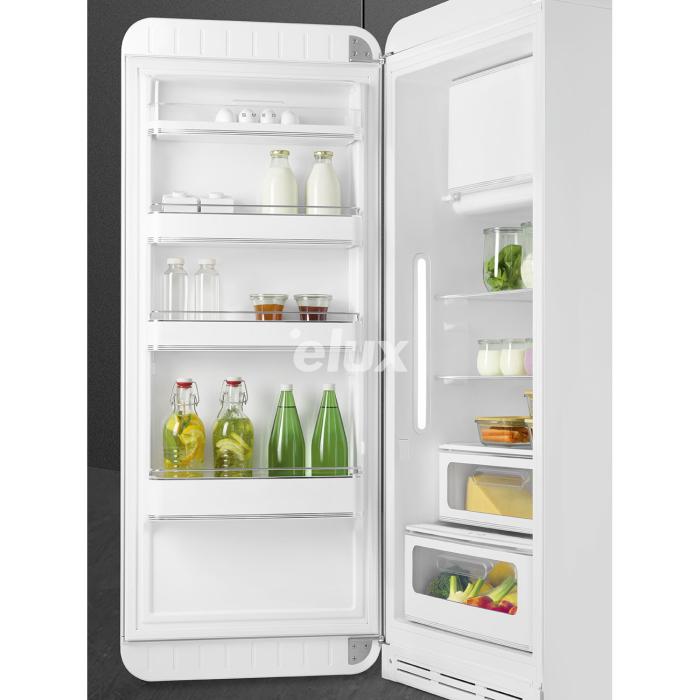 Külmik Smeg, 50-ndate stiil, 153 cm, 244/26 l, 35 dB, mehaaniline juhtimine, valge