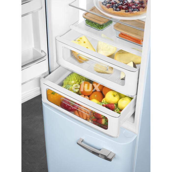 Külmik Smeg, 50-ndate stiil, NoFrost, 196 cm, 234/97 l, 35 dB, elektrooniline juhtimine, pastellsinine