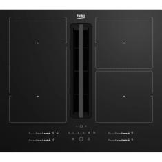 Варочная панель с вытяжкой Beko, 4 индукционные, 60 см, 620 м3/ч, черный