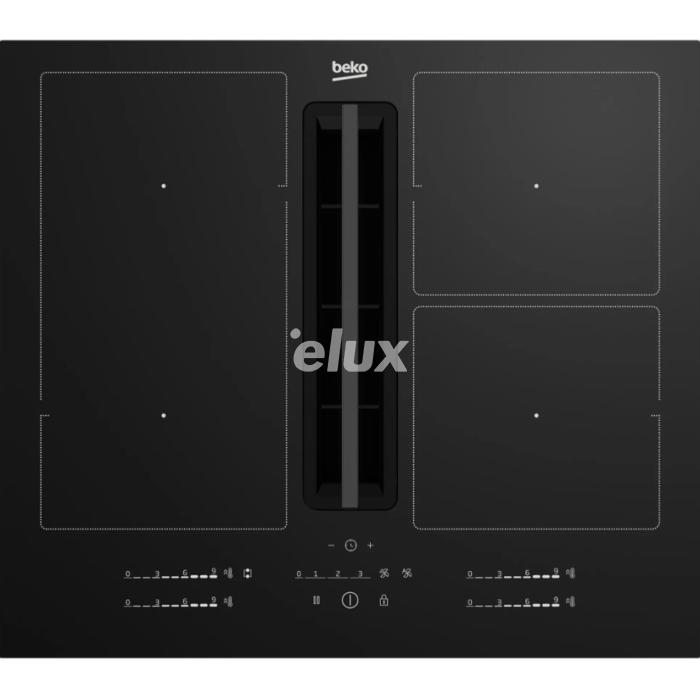 Õhupuhastiga pliidiplaat Beko, 4 x induktsioon, 60 cm, 620 m3/h, must