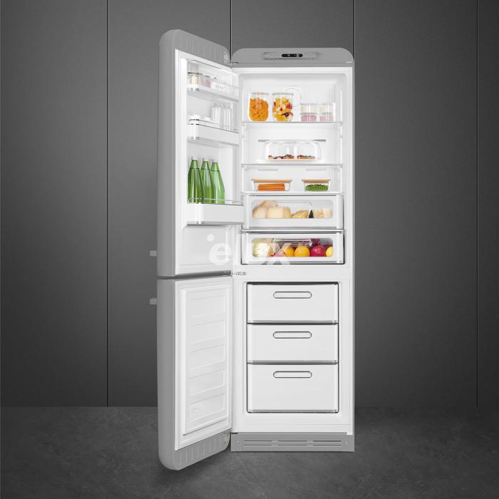 Külmik Smeg, 50-ndate stiil, NoFrost, 196 cm, 234/97 l, 35 dB, elektrooniline juhtimine, hõbedane