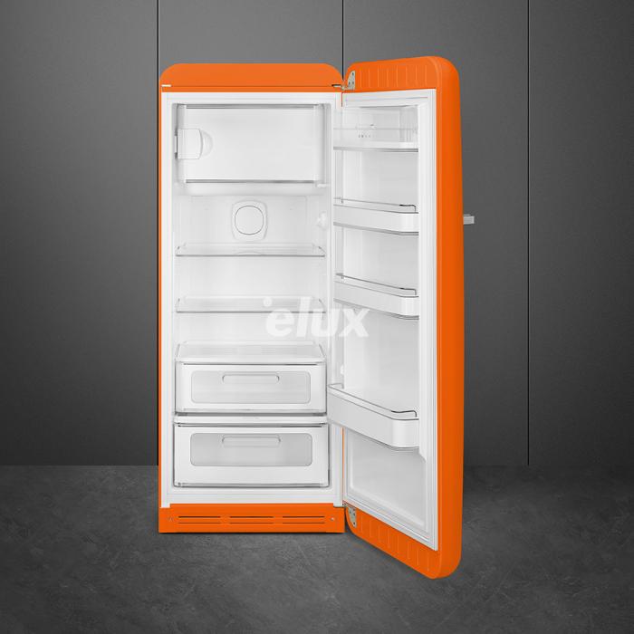Külmik Smeg, 50-ndate stiil, 153 cm, 244/26 l, 35 dB, mehaaniline juhtimine, oranž