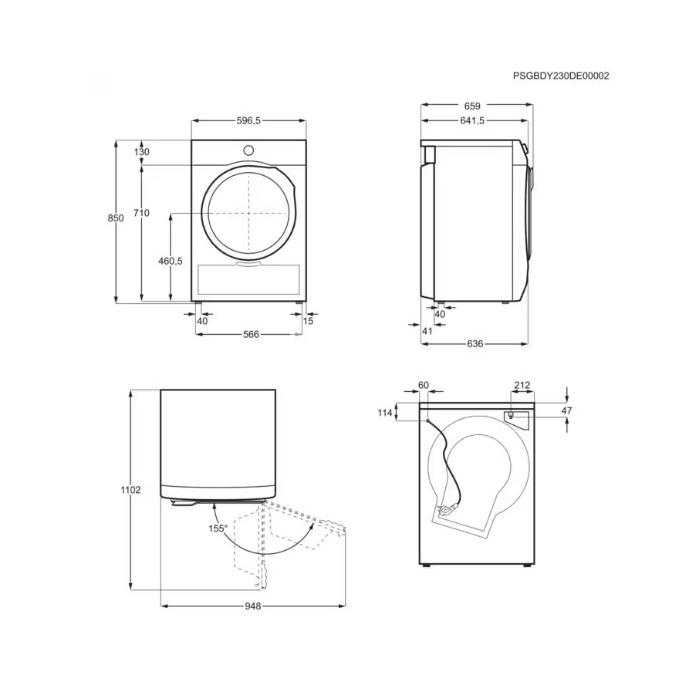 Kuivati Electrolux soojuspumbaga, 9 kg, inverter, must