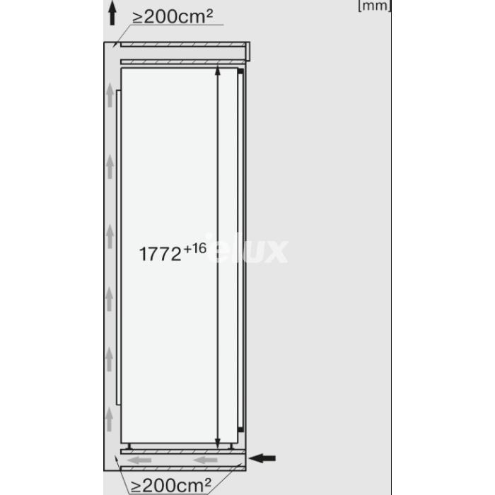 Jahekapp Miele K 7747 D, integreeritav, 177 cm, 33 dB, 294 l, valge