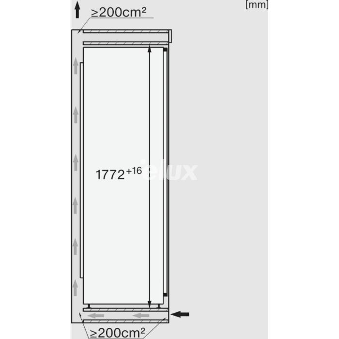 Jahekapp Miele K 7747 C, integreeritav, 177 cm, 32 dB, 294 l, valge