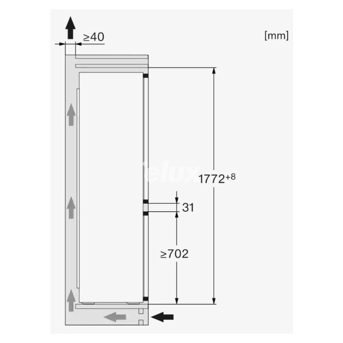 Külmik Miele KDN 7724 E, integreeritav, 177 cm, 184/76 l, NoFrost, 35 dB, valge