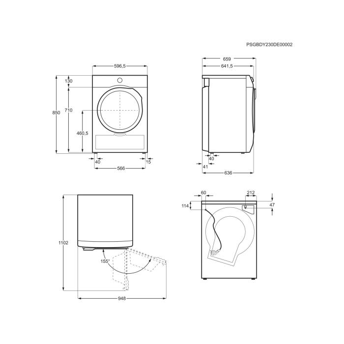 Kuivati Electrolux soojuspumbaga, 10 kg, inverter, valge