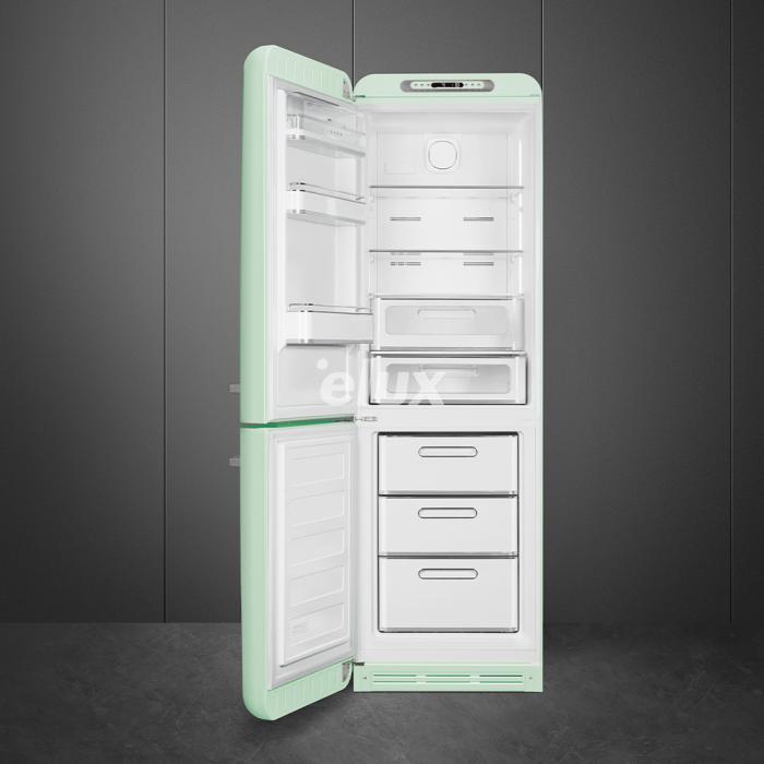 Külmik Smeg, 50-ndate stiil, 196 cm, 234/97 l, 35 dB, elektrooniline juhtimine, NoFrost, pastellroheline